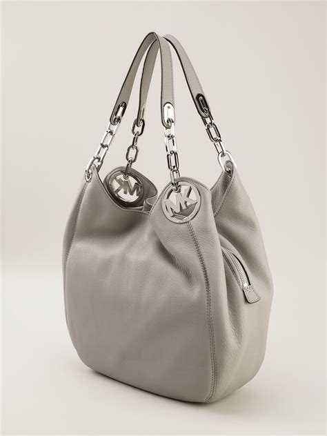 michael kors small bag grey|grey Michael Kors shoulder bag.